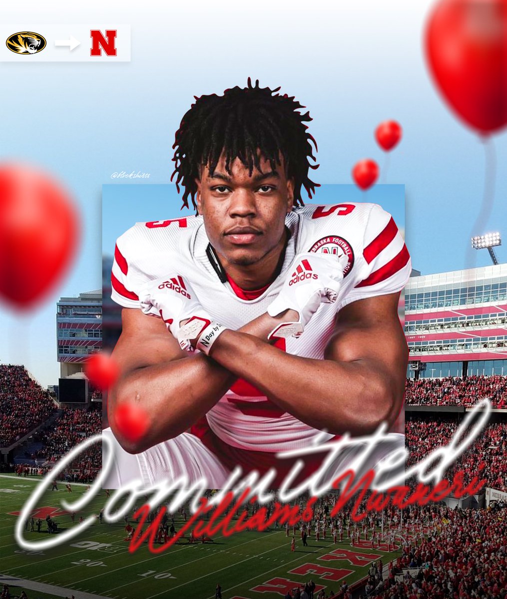 FORMER 5-STAR EDGE WILLIAMS NWANERI HAS COMMITTED TO NEBRASKA. 🚨🌽