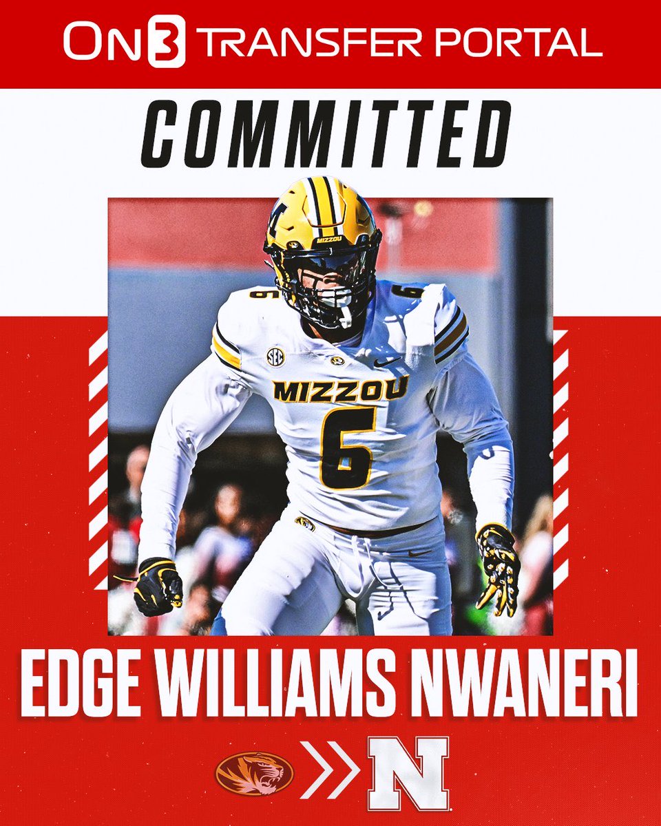 247Huskers's tweet photo. 5⭐️ DE Williams Nwaneri officially transfers from Missouri to #Nebraska https://t.co/kBRn1J5Pgt