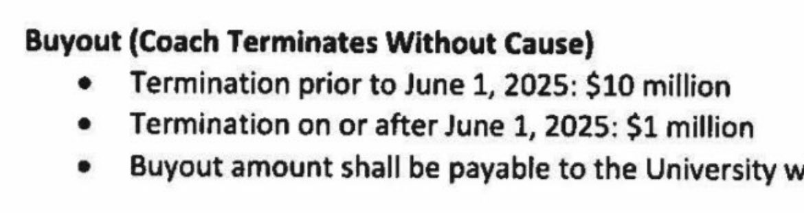 Bill Belichick’s buyout (aka if he wants to leave, without cause) drops from $10M to $1M on June 1, 2025….