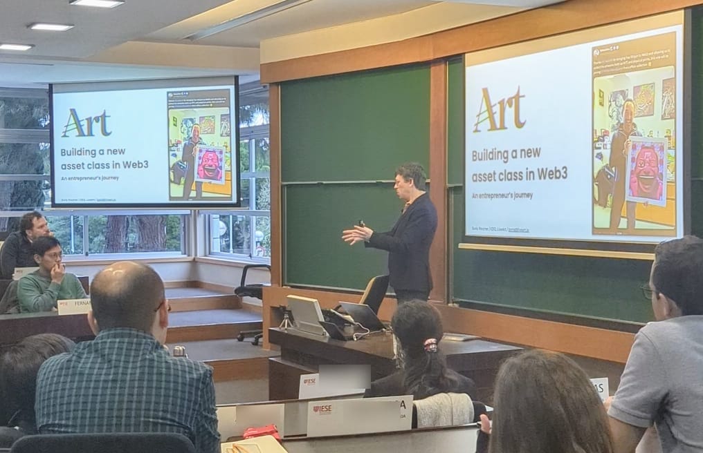 Boris Pevzner (@bpevzner) on Twitter photo Had a fantastic time speaking to an MBA class at IESE Business School <a href="/iesebschool/">IESE Business School</a> in #Barcelona, one of the top learning institutions in the world. We dove into how art is evolving as a new asset class in Web3, covering tokenization, fractionalization, and the financialization Had a fantastic time speaking to an MBA class at IESE Business School <a href="/iesebschool/">IESE Business School</a> in #Barcelona, one of the top learning institutions in the world. We dove into how art is evolving as a new asset class in Web3, covering tokenization, fractionalization, and the financialization