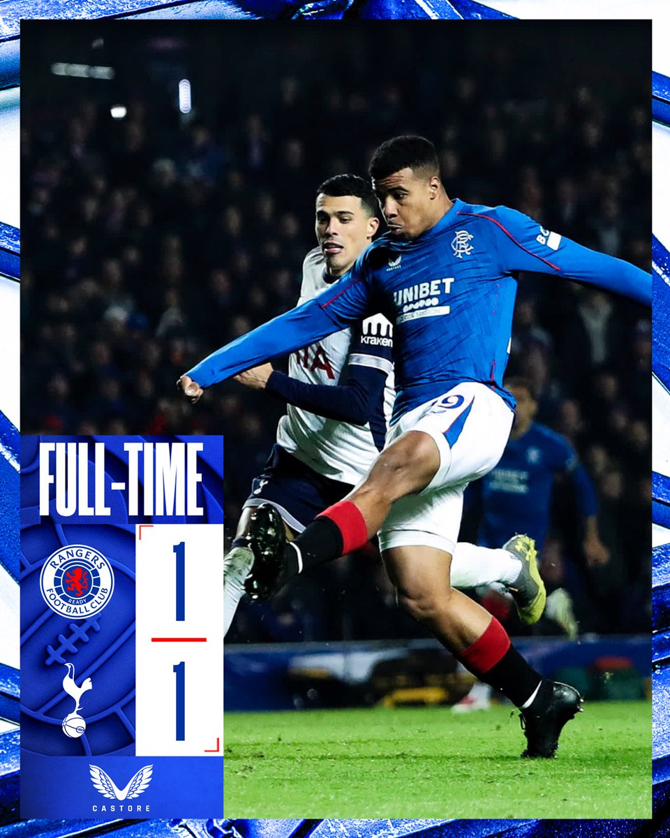 FULL-TIME: Rangers 1-1 Tottenham Hotspur   

All level after a terrific team performance at Ibrox.

#UEL