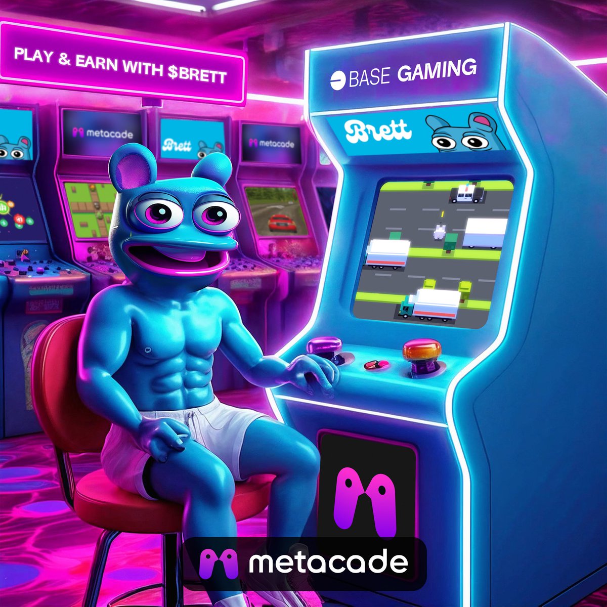Metacade_'s tweet photo. Metacade ✖️ @BasedBrett onchain gaming 🎮

Only on @Base 🔵