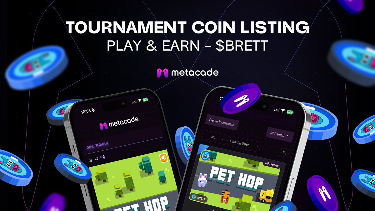 Metacade_'s tweet photo. P2E now in our free to play $BRETT Tournament 

🎮 https://t.co/YAYM62e7dh

Available on mobile, desktop & Telegram.