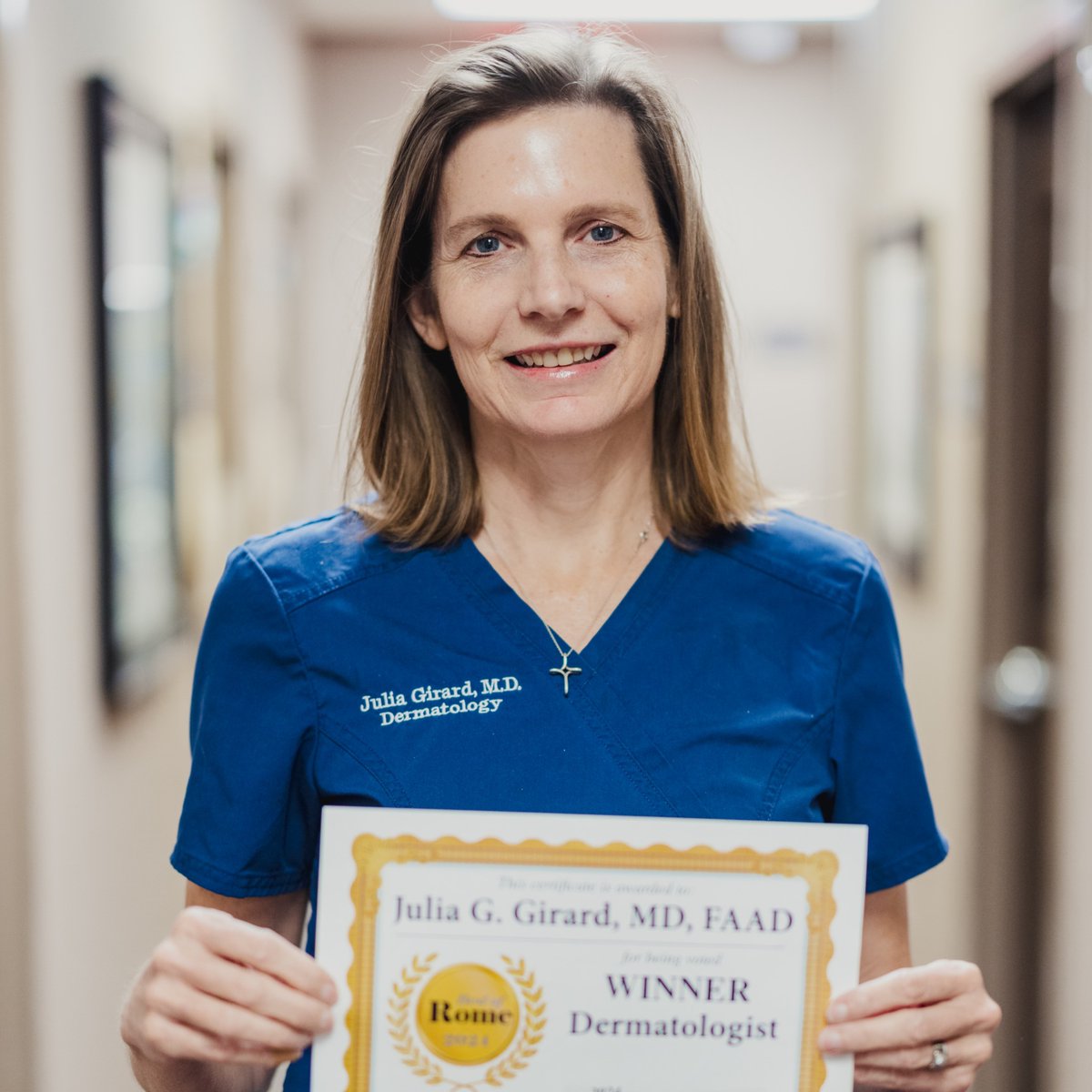 HarbinClinic's tweet photo. We love sharing our award-winning physicians and practices from the 2024 Best of Rome awards. Congratulations to Dr. Julia Girard, honored as Best Dermatologist. Her team also received 2nd for Best Dermatology Group. Thank you for your dedication! 🏆 https://t.co/VSRwRhdZcr