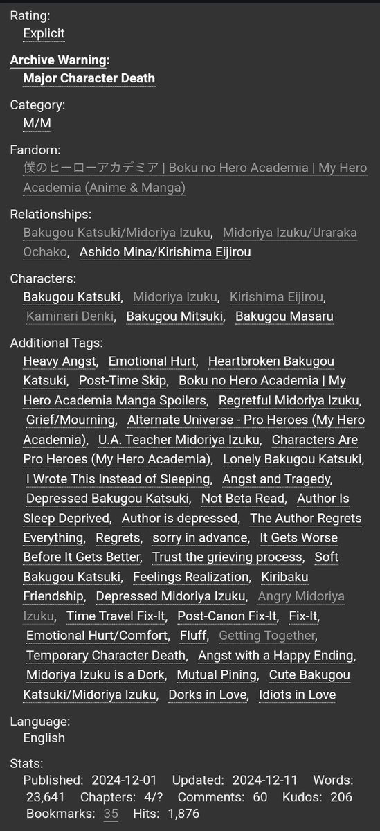 With updated tags, the fix it fluff begins. My take in my AU of what happened after 431, qell here is my version of #MHA #MHA432 

archiveofourown.org/works/60975304…

#BKDK #bkdkforever #bakudeku