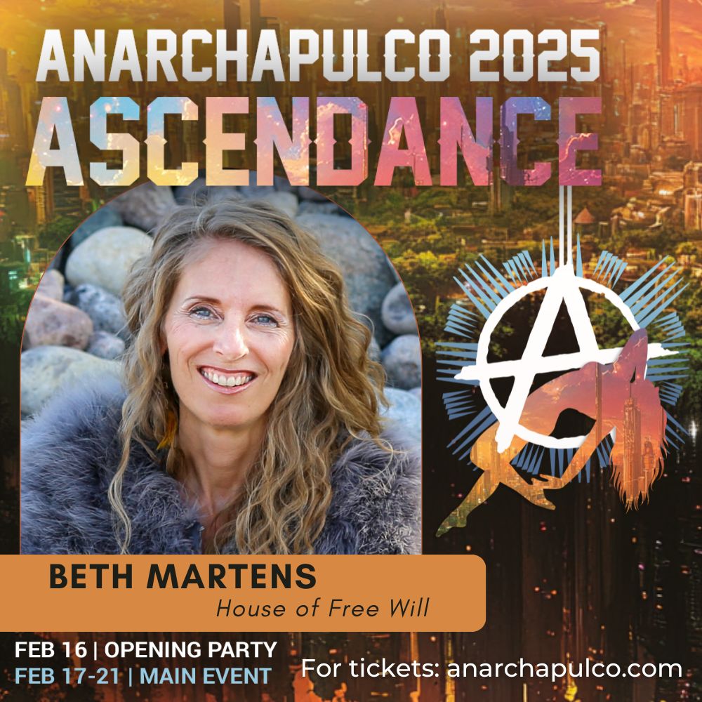 TheAnarchapulco's tweet photo. ✊ Get ready for a game-changing talk from Beth Martens at #Anarchapulco2025! They’ll be sharing how to embrace freedom in all aspects of life. 🌍💥 #TrueFreedom #LiveWithoutLimits https://t.co/k5J35txgqo https://t.co/XVnXxQldL2