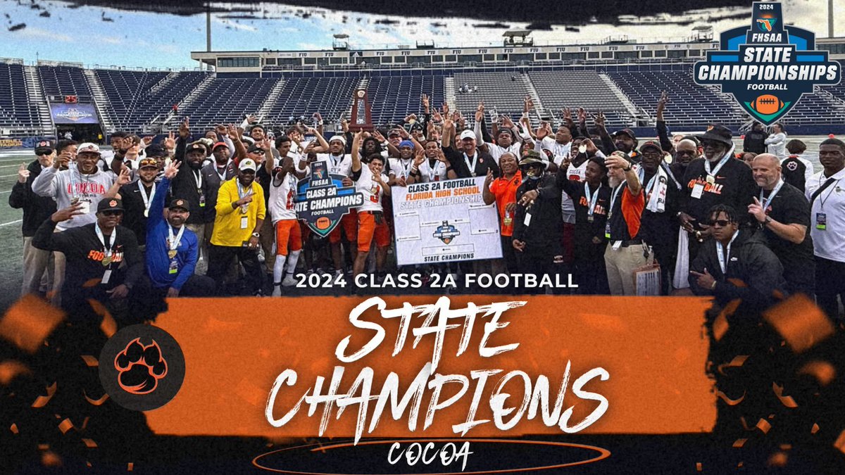 Juan D. (@jd_rodriguez__) on Twitter photo 3 PEAT🏆
Cocoa Tigers defeat Gadsden County 38-27 to capture their third straight FHSAA State Championship
<a href="/CocoaFootball/">Cocoa Football</a> <a href="/Cocoa_Schneider/">Ryan Schneider</a> 3 PEAT🏆
Cocoa Tigers defeat Gadsden County 38-27 to capture their third straight FHSAA State Championship
<a href="/CocoaFootball/">Cocoa Football</a> <a href="/Cocoa_Schneider/">Ryan Schneider</a>