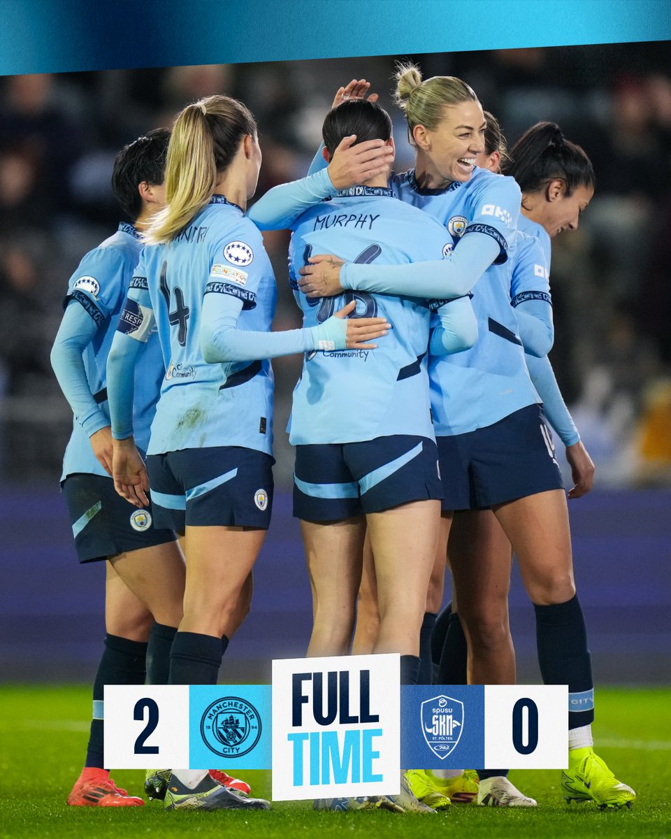 ManCityWomen's tweet photo. 5️⃣ out of 5️⃣ in the #UWCL group stage! 🙌

🩵 2-0 ⚪️ #ManCity https://t.co/L9kegkRQML