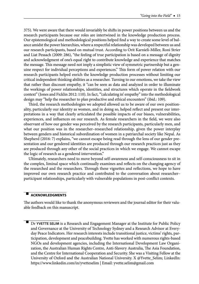 Yvette_Selim's tweet photo. Delighted to share our new article. We argue for #fieldwork researchers to embrace the liminal space where researchers &amp; participants renegotiate power &amp; identities. It's #openaccess so feel free to use it in your classes &amp; please share your thoughts! 🔗https://t.co/inQJFXTHGT https://t.co/bz5khORoAN