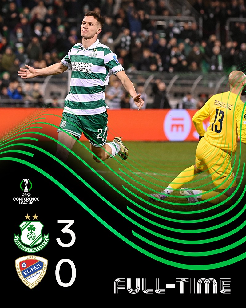 LeagueofIreland's tweet photo. Five games, three wins, no defeats!
Superb from @ShamrockRovers once again this evening 👏
#SHABOR https://t.co/2cu3cS3ugH