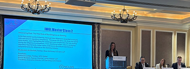 Bose McKinney &amp; Evans Partner Ali Bartlett moderated the “Uncovering Risk: The Vital Role of Due Diligence in iGaming” IMGL Masterclass at the National Council of Legislators from Gaming States  (NCLGS) Winter Meeting.