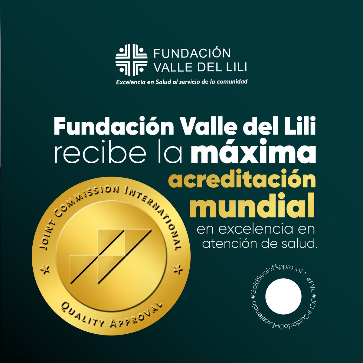 Fundación Valle del Lili (@fvlcali) on Twitter photo Este reconocimiento exalta nuestro compromiso con los #OrgulloFVL Fundación Valle del Lili ha sido acreditada por <a href="/TJCommission/">Joint Commission</a> . Un hito que reafirma nuestro compromiso con la calidad y seguridad en el cuidado de nuestros pacientes.🏅
#FVL #ExcelenciaEnSalud #GoldSealofApproval Este reconocimiento exalta nuestro compromiso con los #OrgulloFVL Fundación Valle del Lili ha sido acreditada por <a href="/TJCommission/">Joint Commission</a> . Un hito que reafirma nuestro compromiso con la calidad y seguridad en el cuidado de nuestros pacientes.🏅
#FVL #ExcelenciaEnSalud #GoldSealofApproval