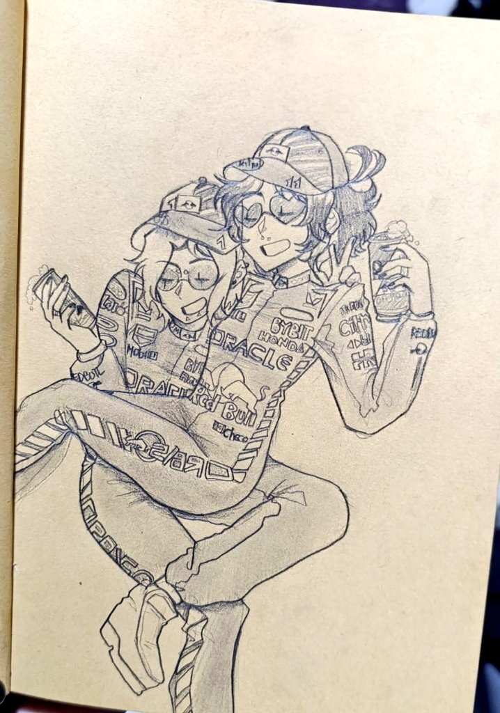 Silly art of Siri and I as checo and max

#F1 #sketch