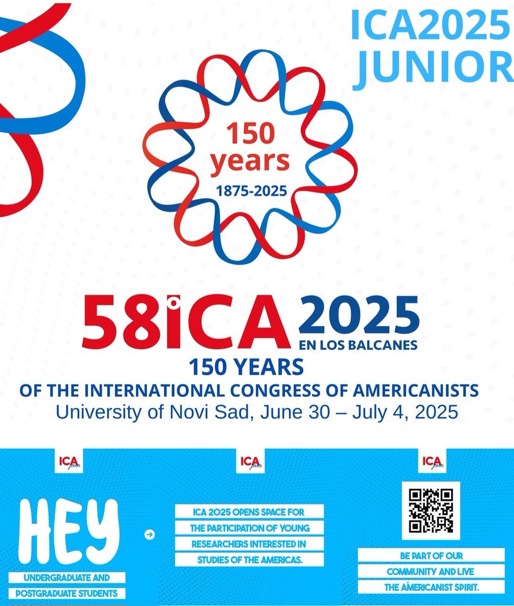 laspbu's tweet photo. The 58th International Congress of Americanists (ICA) is happening from June 30 – July 4, 2025, in Serbia! This year’s congress will have an additional special section dedicated to undergrads and MA students. You can participate in person or online. https://t.co/XQy6vgebfu https://t.co/966efQp5M9