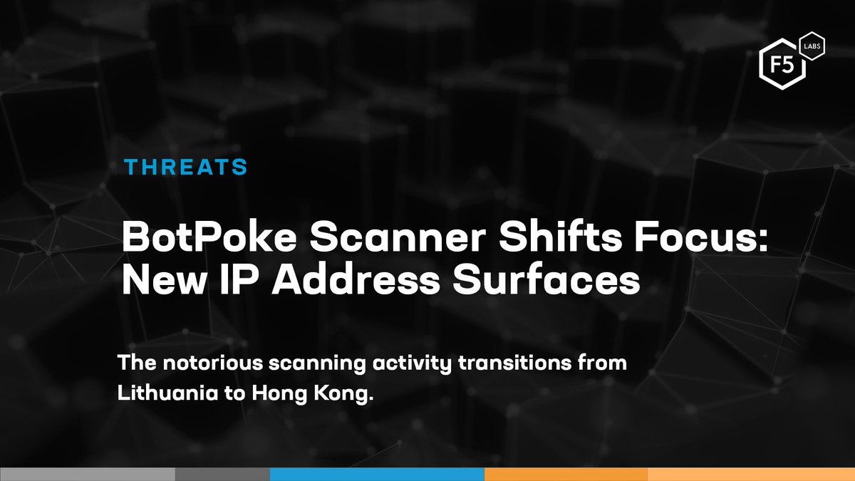 The shift in BotPoke scanner’s IP address from Lithuania to Hong Kong is noteworthy, capturing 31.5% of all traffic observed. 

See what else we uncovered in our latest CVE scanning analysis. go.f5.net/xavs1alr

#cybersecurity #infosec #F5labs #CVEscanning