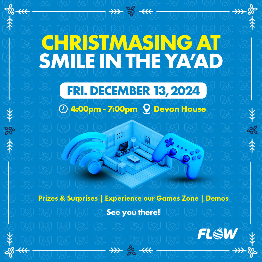 FLOWJamaica's tweet photo. Get ready to Smile in the Ya’ad! 🎉✨
Join us at Devon House tomorrow, Friday, December 13 from 4PM to 7PM for prizes, surprises, and non-stop fun at our booth. Explore our games zone, experience product demos, and discover the magic of #Christmasing with us. Don’t miss it! 🎄 https://t.co/YanI5jWvAg