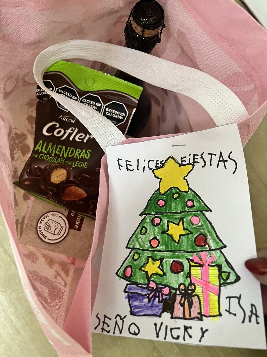 VickyLattanzi's tweet photo. Recibí mi bolsa navideña 🥺 soy seño! Es mi primera vez 💜 https://t.co/c7U80IA3MU