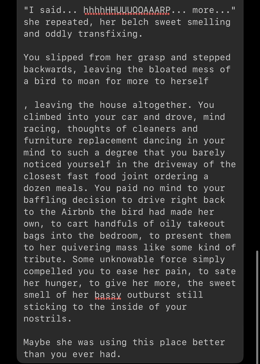 throwing this here too - trashy fat bird note app drabble. This Is What Would Happen If I Visited The Airbnb You Run!