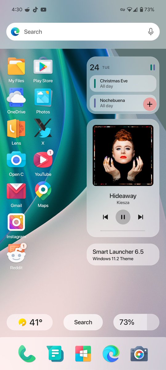 Z€Я₣ꂦꌚ (@zerfos90) on Twitter photo Windows 11.2 Style, Crafted with <a href="/SmartLauncher/">Smart Launcher</a> 6.5
• Wallpaper:
<a href="/BackdropsApp/">Backdrops</a> - Wind of the Sea.
• Widgets:
<a href="/SmartLauncher/">Smart Launcher</a>, Edge Browser Search.
• Icon Packs:
<a href="/maxpatchs/">Max Patchs</a> Moxy Icon Pack. Windows 11.2 Style, Crafted with <a href="/SmartLauncher/">Smart Launcher</a> 6.5
• Wallpaper:
<a href="/BackdropsApp/">Backdrops</a> - Wind of the Sea.
• Widgets:
<a href="/SmartLauncher/">Smart Launcher</a>, Edge Browser Search.
• Icon Packs:
<a href="/maxpatchs/">Max Patchs</a> Moxy Icon Pack.