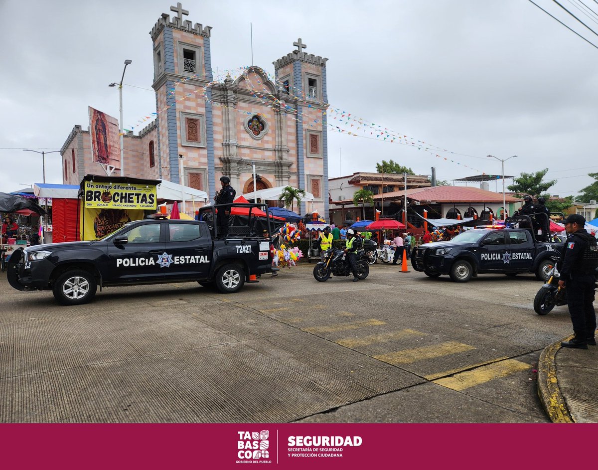 SSPCTabasco's tweet photo. La Secretaría de Seguridad y Protección Ciudadana (SSPC) en su firme compromiso de servicio a la población,  lleva a cabo el operativo de vigilancia con motivo de la celebración religiosa de la Virgen de Guadalupe.

https://t.co/xbg2HEGWGQ https://t.co/pPgJHWHqPz