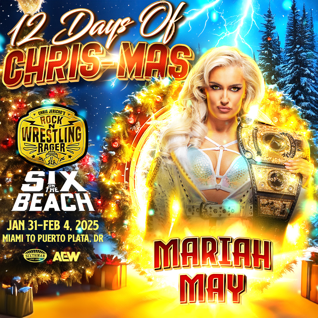 Todays AEW reveal: MARIAH MAY! Long May She Reign 💅 👊 

How did we do on our 3rd day of CHRIS-mas, were you right?...

Don't worry, you can always try again tomorrow! Be on the look out for day 4 👉 12daysofCHRISmas.tbits.me