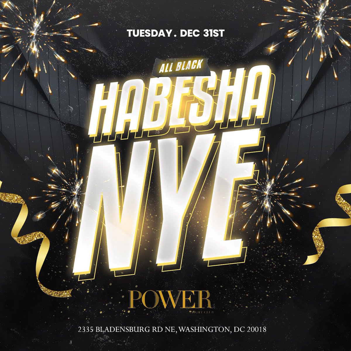 ErmiTiri's tweet photo. {12.31 TUE}The All Black Habesha New Years Eve Celebration 🎉 🥂 at Power! 

Don’t miss our 5th Annual NYE Celebration, it’s a tradition! https://t.co/z5RgsFXEHY
