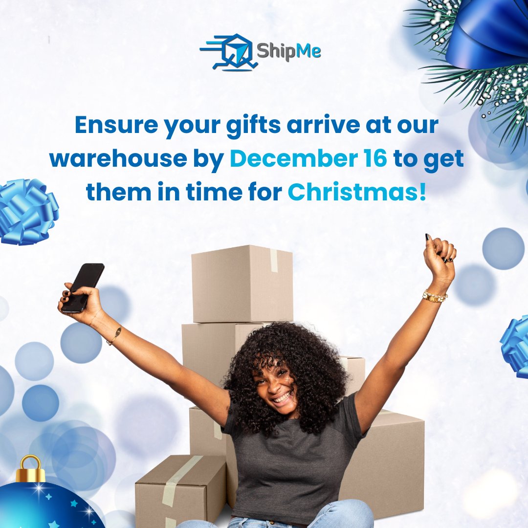 ShipMeCompany's tweet photo. Attention, shoppers! 🎄📦
To ensure your packages arrive in time for Christmas, make sure they reach our warehouse by December 16! 🎁✨

📍 1 Ripon Rd., Kingston 5, Jamaica
📞 876-656-8825
📧 helpdesk@shipme.me
🌐 https://t.co/SYSZ5yX7KS

#shipmeja  #shippingservicesjamaica https://t.co/LDkr19BJNB