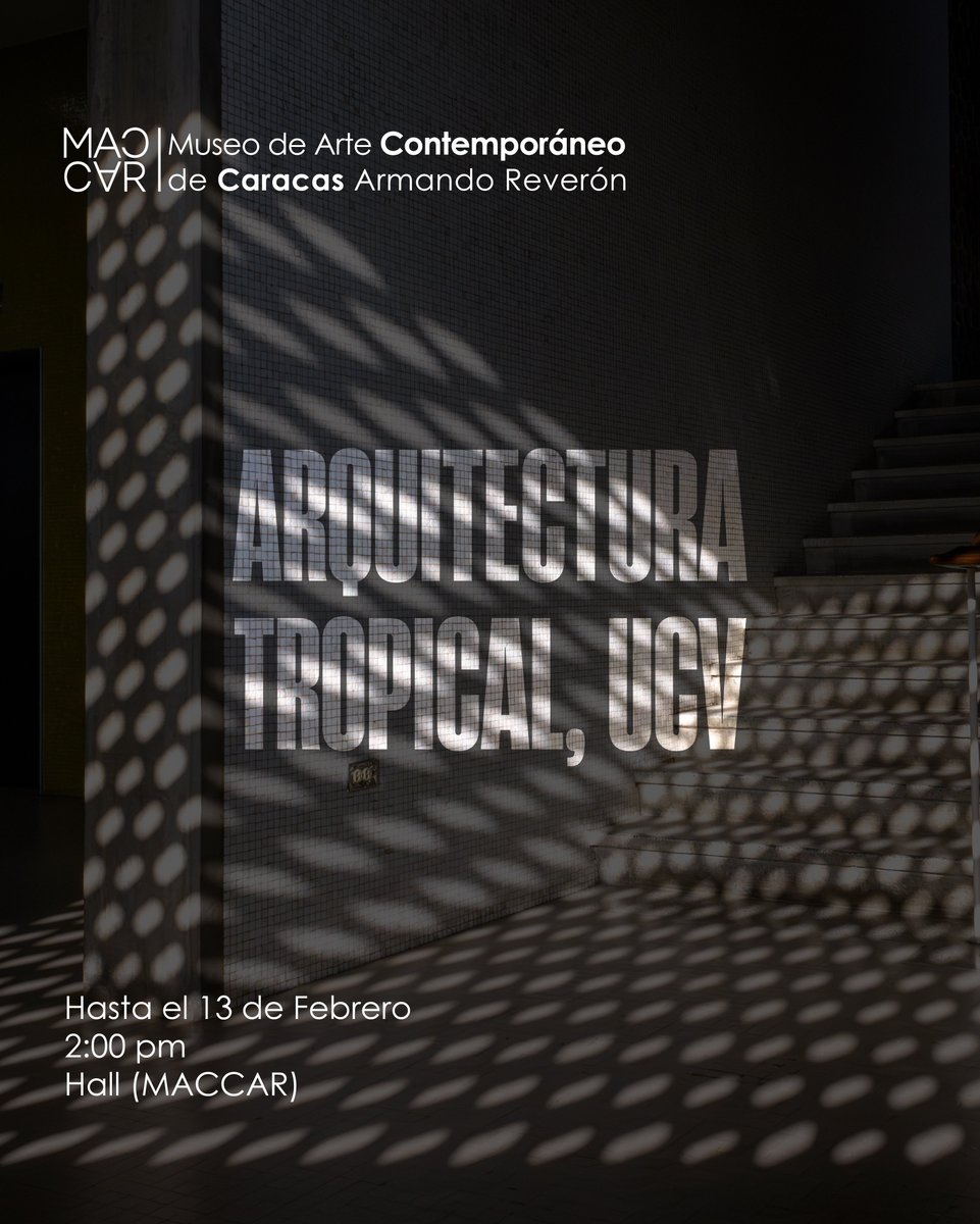 arquimontero's tweet photo. Si no han tenido el chance de ir a ver mi muestra individual "Arquitectura Tropical, UCV", todavía tienen tiempo 😉

Son 14 fotografías del campus universitario de la UCV, dividida en 3 series y estará hasta el 13 de febrero en el hall del Museo de Arte Contemporáneo de Caracas. https://t.co/Ym2TPswYMy