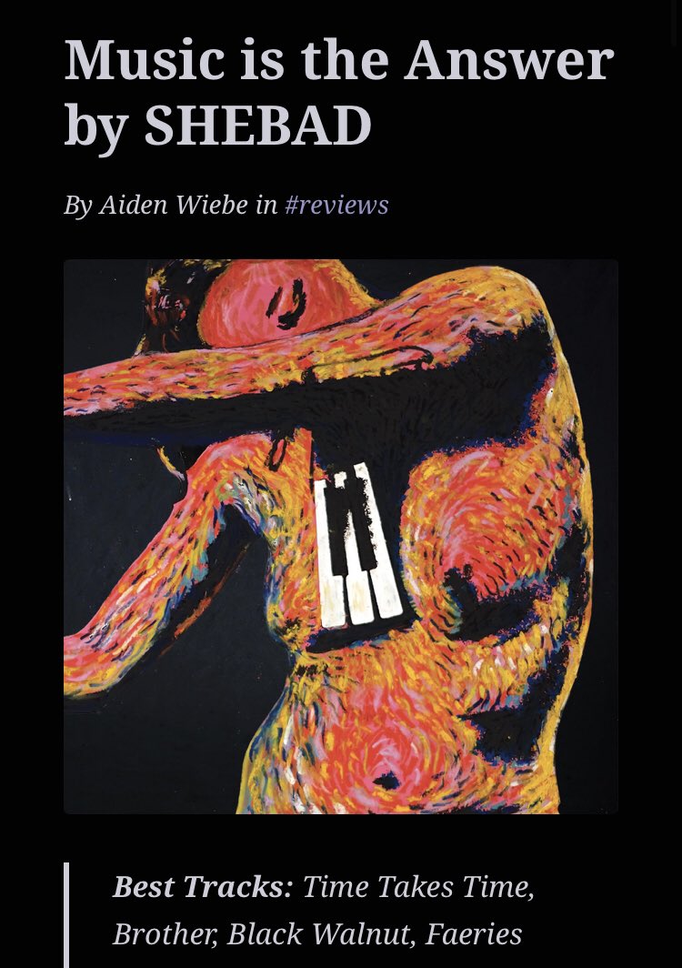shebadfand10784's tweet image. Thank you #AidenWiebe for a great review of alt-jazz, neo-soul, funk sounds on SHEBAD’s debut album “Music is the Answer”☮️♥️☀️

Review link➡️ wieben.ca/blog/

Album link➡️ orcd.co/shebadmusicist…

#musicreview #polaris2025 #westernU #lfpress #ldnmusichall #musicproducer…
