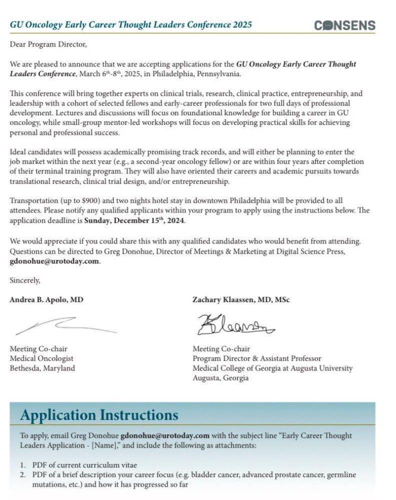 📣 Last call!

Deadline extended to 12/15/24

Calling all #GU junior faculty &amp; fellows! 
 
Apply today for the 2025 GU Early Career Thought Leaders conference in Philadelphia 3/6-3/8. 

Conference includes 2 days of professional development &amp; networking

forms.gle/jMG7iKfAYomuad…