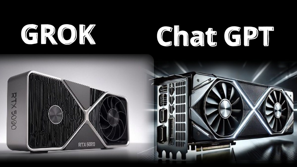 Habe #GrokAI  und #ChatGPT  gefragt mir ein Bild von der #Nvidia  #Rtx5090 zu erstellen . Wie könnte sie aussehen :) <a href="/elonmusk/">Elon Musk</a>  wir müssen an Grok arbeiten :)