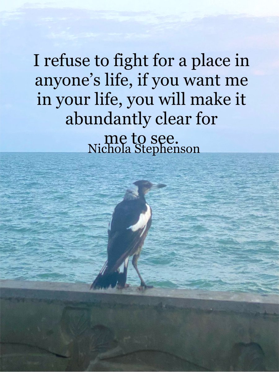 nickystevo's tweet photo. I refuse to fight for a place in anyone’s life, if you want me in your life, you will make it abundantly clear for me to see 😊

#positive #MentalHealth #mindset #joytrain #SuccessTrain #ThinkBIGSundayWithMarsha #quotes #thrivetogether https://t.co/Y9DRMu7ygx