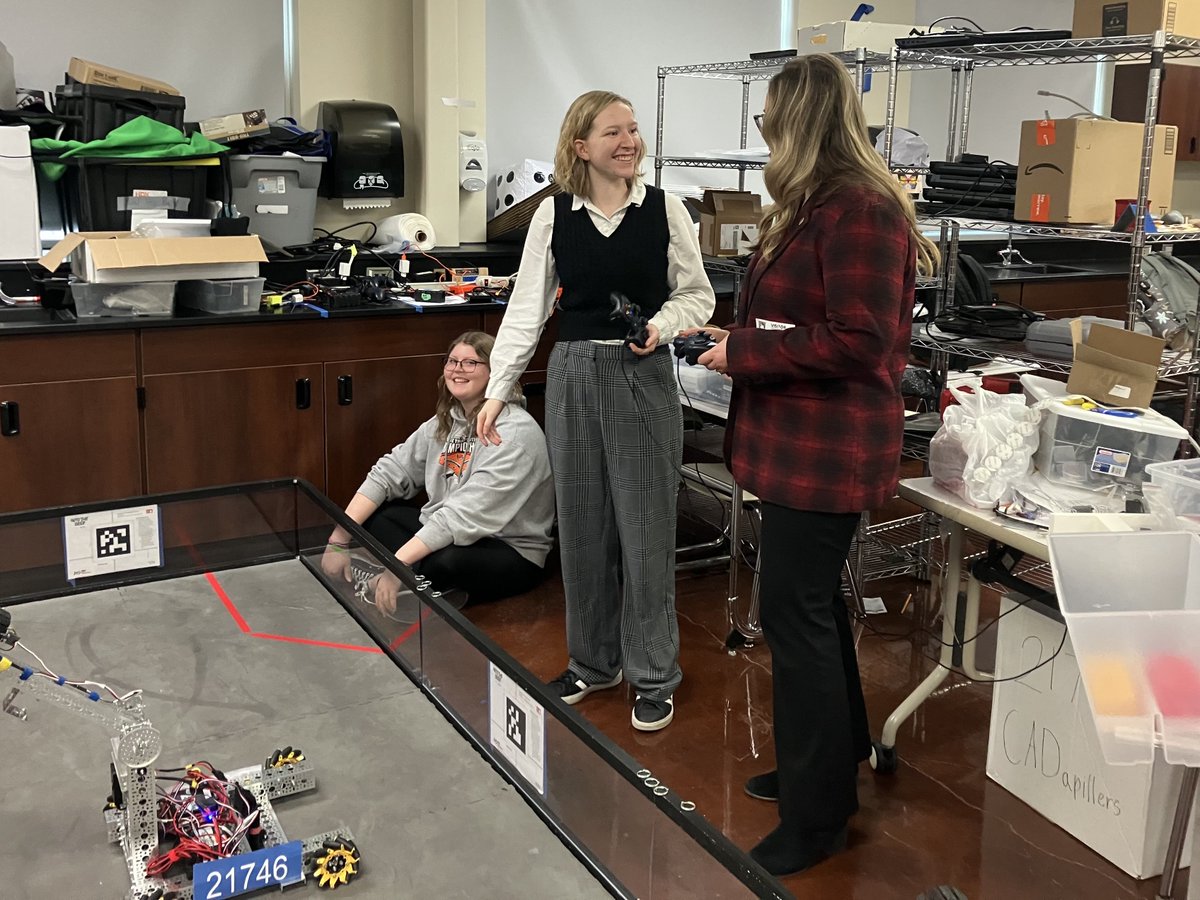To help celebrate Computer Science Education Week in Iowa, Director McKenzie Snow joined Department Consultant Michelle Meier for a visit to Ankeny High School’s computer science program. They met with educator and robotics coach Jennifer Poole to hear how <a href="/AnkenySchools/">Ankeny Schools</a> is