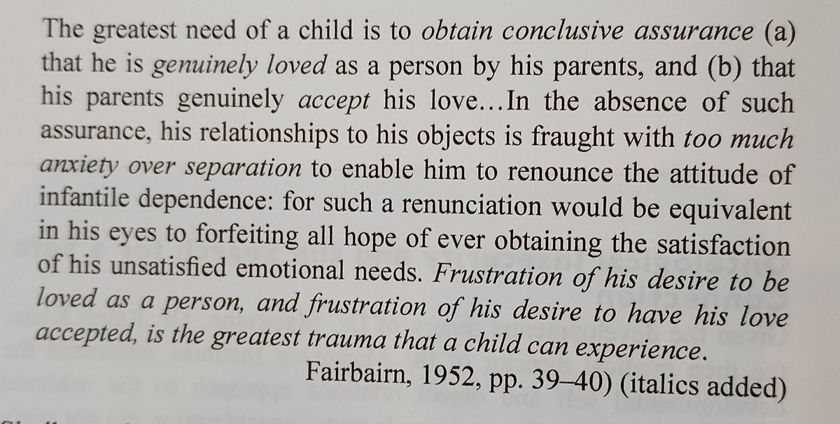 APsychiatrist2's tweet photo. The greatest trauma a child can experience.

Ronald Fairbairn. https://t.co/79ig3R8OTF
