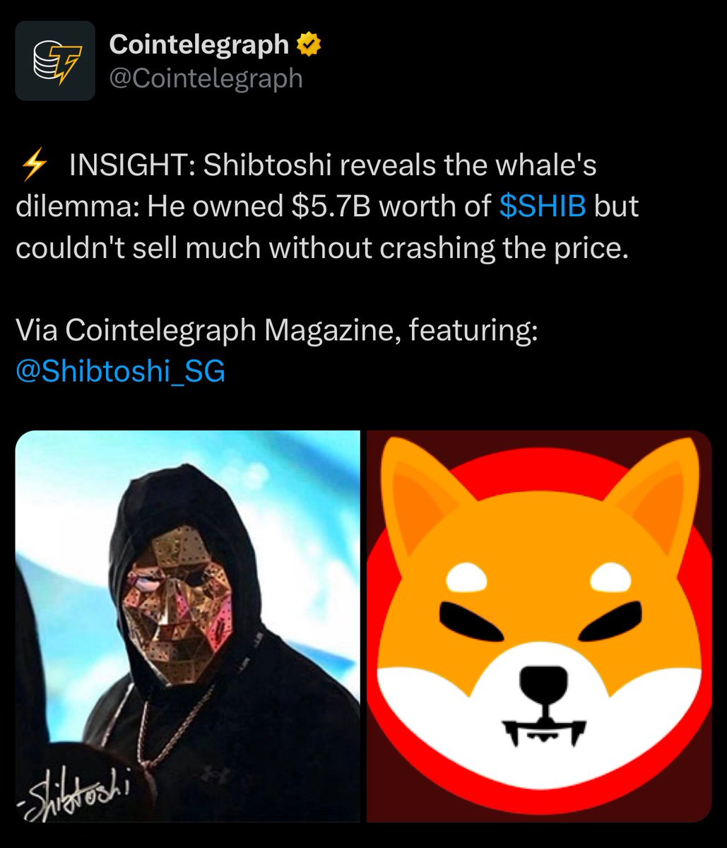 Labib_co's tweet photo. The @Cointelegraph newspaper wrote this article about @Shibtoshi_SG . Some people are suggesting that the newspaper was paid to talk about Shibtoshi. I just need your opinion in the comments—do you think the newspaper was paid to write this article?

#SHIB #SHIBARMY #shibaarab_army #shibaArmy