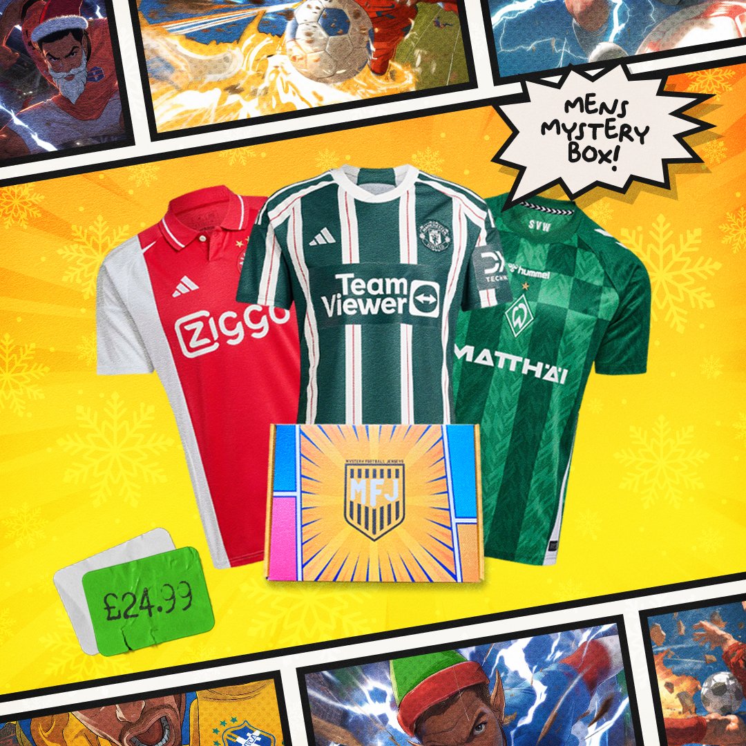 Mens Mystery box £24.99

One more time before christmas!

Still shipping to europe in time for Christmas. 

mysteryjersey.com/collections/st…