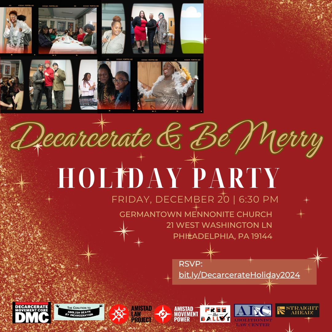 AmistadPower's tweet image. Mark your calendars for our movement holiday party next Friday, December 20! It’s been a rough year for many in our movement. Come recharge and ground yourself in community with food, drinks, music and dancing.
Register here to join! bit.ly/DecarcerateHol…
