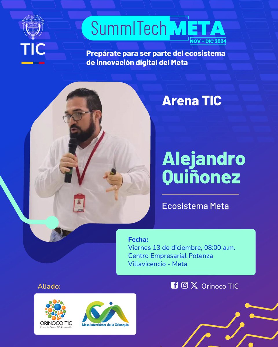 OrinocoTIC's tweet photo. Alejo y Jennifer conforman un equipo experto en ecosistema de innovación digital, por esto estarán este viernes en #SummITechMeta. Entrada libre. https://t.co/KaghUgtMaN