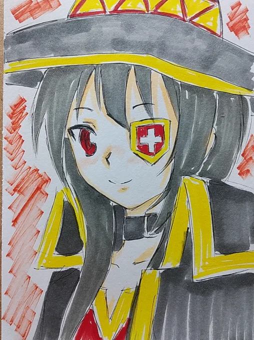 出勤前らくがき、めぐみん。そういやCV高橋李依さんだった。まほプリ2楽しみ。 