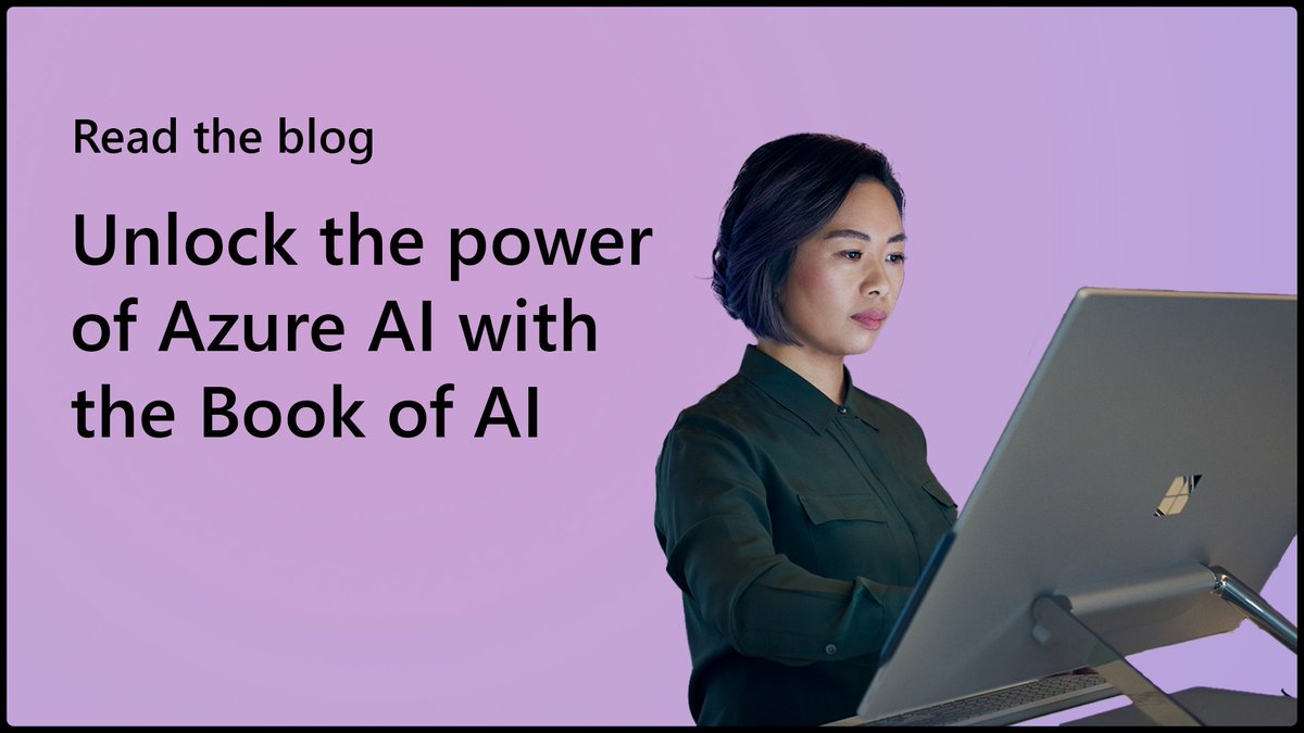 MSAzureDev's tweet photo. Have you seen the Book of AI? This one-stop resource covers everything you need to know to get started with #Azure #AI services. Read the blog for more info and learn how AI played a key role in building the #BookOfAI.
https://t.co/DfOBfuEB1c https://t.co/1yYQ9wByUl