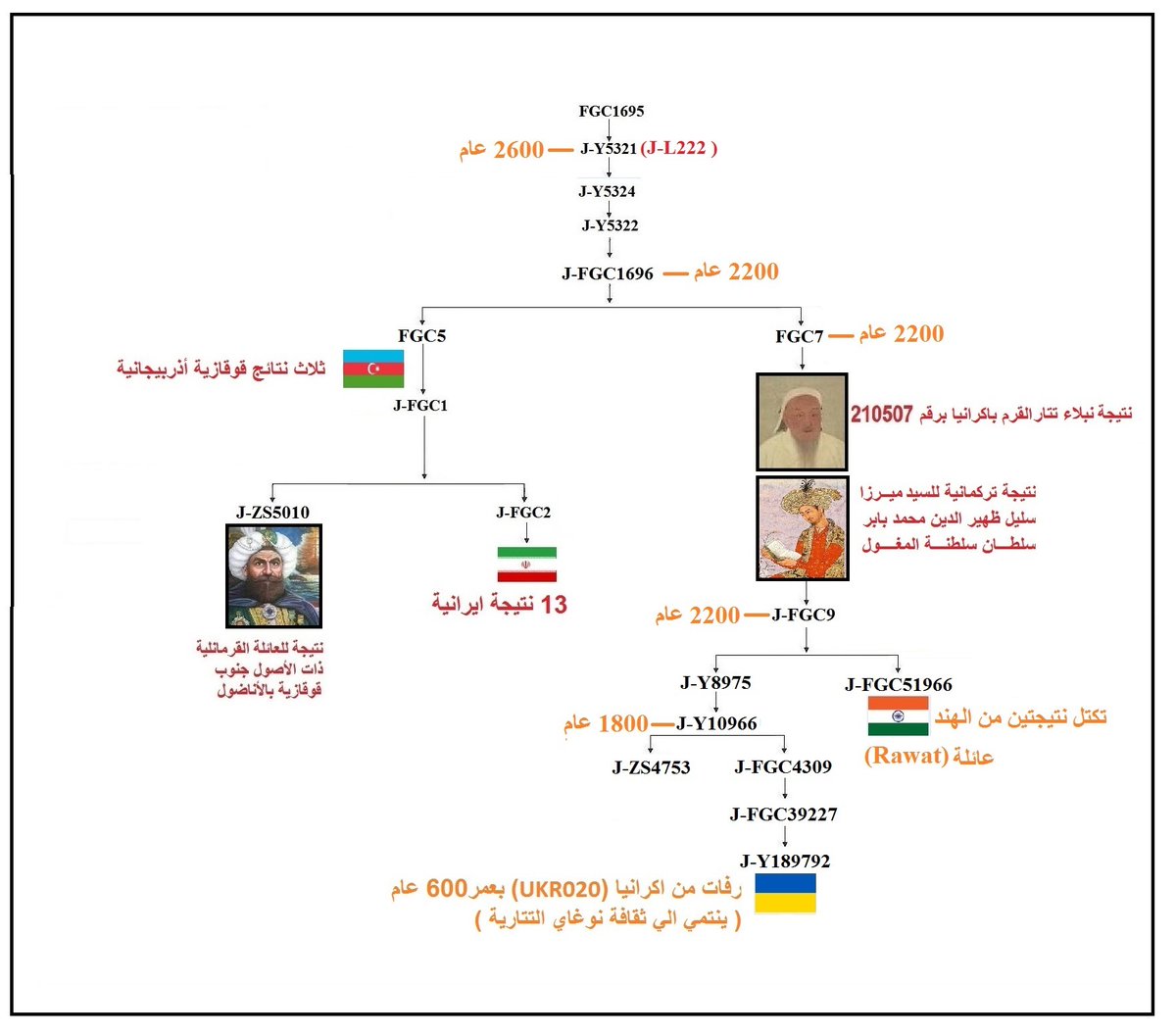 StudiesHuman's tweet image. الوايفل ترفع رفات #اكرانيا (UKR020)  على مشجرتها أسفل J-FGC9 على التحور J-FGC4309  شقيق تحور بني هلال المزعوم J-ZS4753 , ينتمي الرفات الي ثقافة نوغاي (Nogai Culture) وهم #تتارالقرم و يعود اسم نوغاي إلى نوغاي خان حفيد جنكيز خان الذي توفي 1300م وهو نفس عمر الرفات المقدر بـ 600 عام.