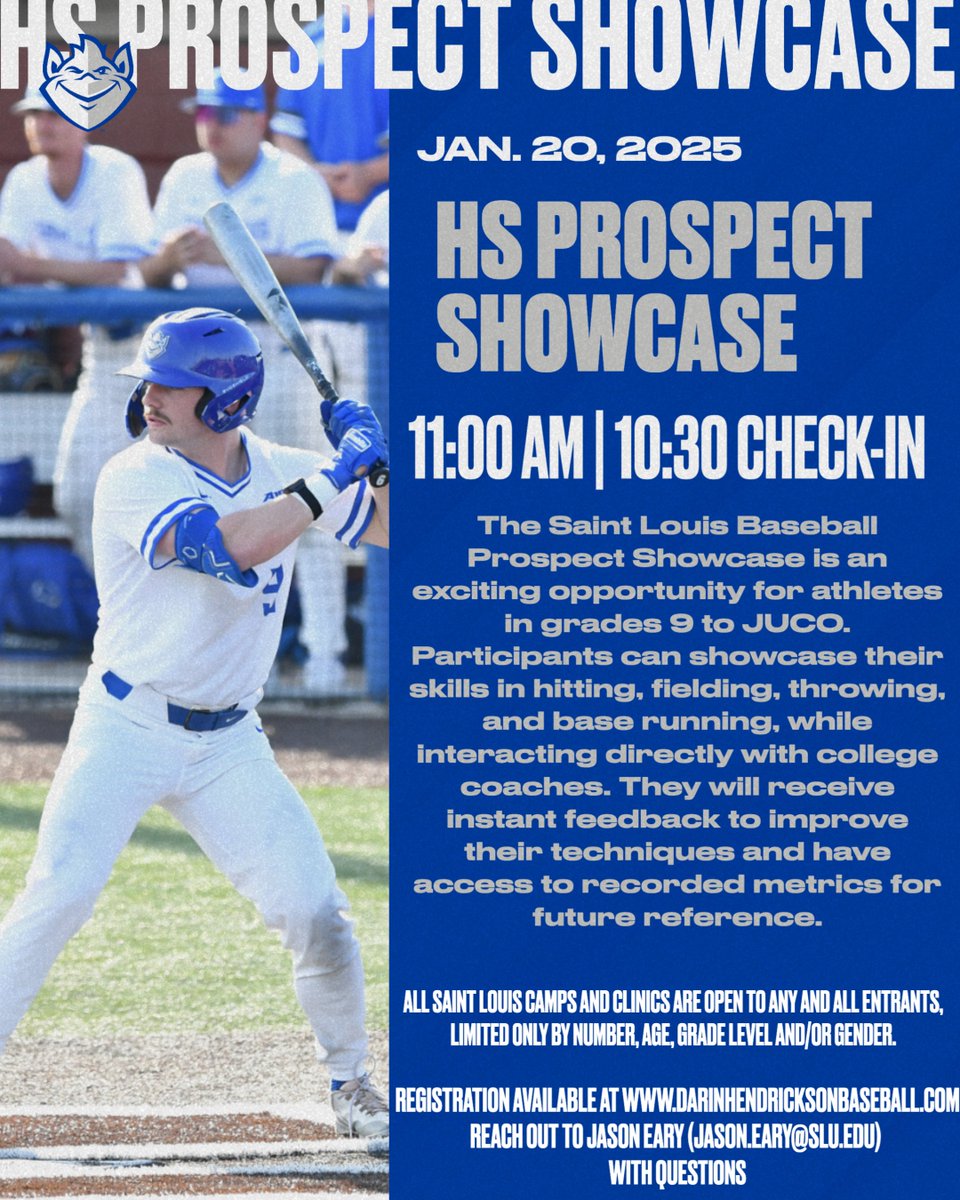 Join us on Jan. 20 for the High School Prospect Showcase. Athletes in grades 9 through JUCO are welcome!