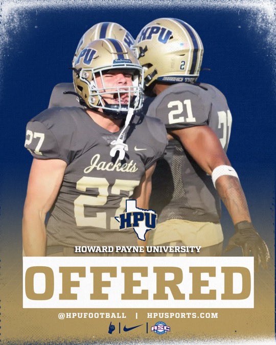 After a great conversation with <a href="/TyBachtel/">TyBachtel</a> I’m blessed to announce that I have received an offer from the Howard Payne University 🙏🏾🏈
<a href="/coachwillard70/">Chance Willard</a>, <a href="/CoachCOOP89/">Kyle Cooper</a>, <a href="/HPUFootball/">Howard Payne University Football</a>