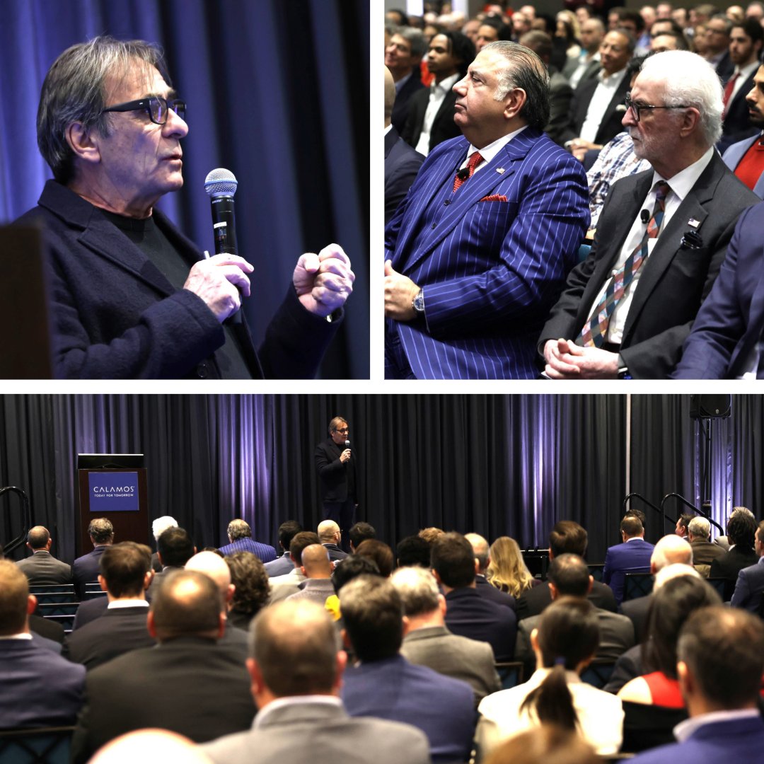 Peter Economides, renowned brand strategist, took the stage for a second day at our year-end, all-associates meeting.

He focused on the importance of communicating Calamos’ new brand narrative, “TODAY FOR TOMORROW” internally, and across the entire eco-system.