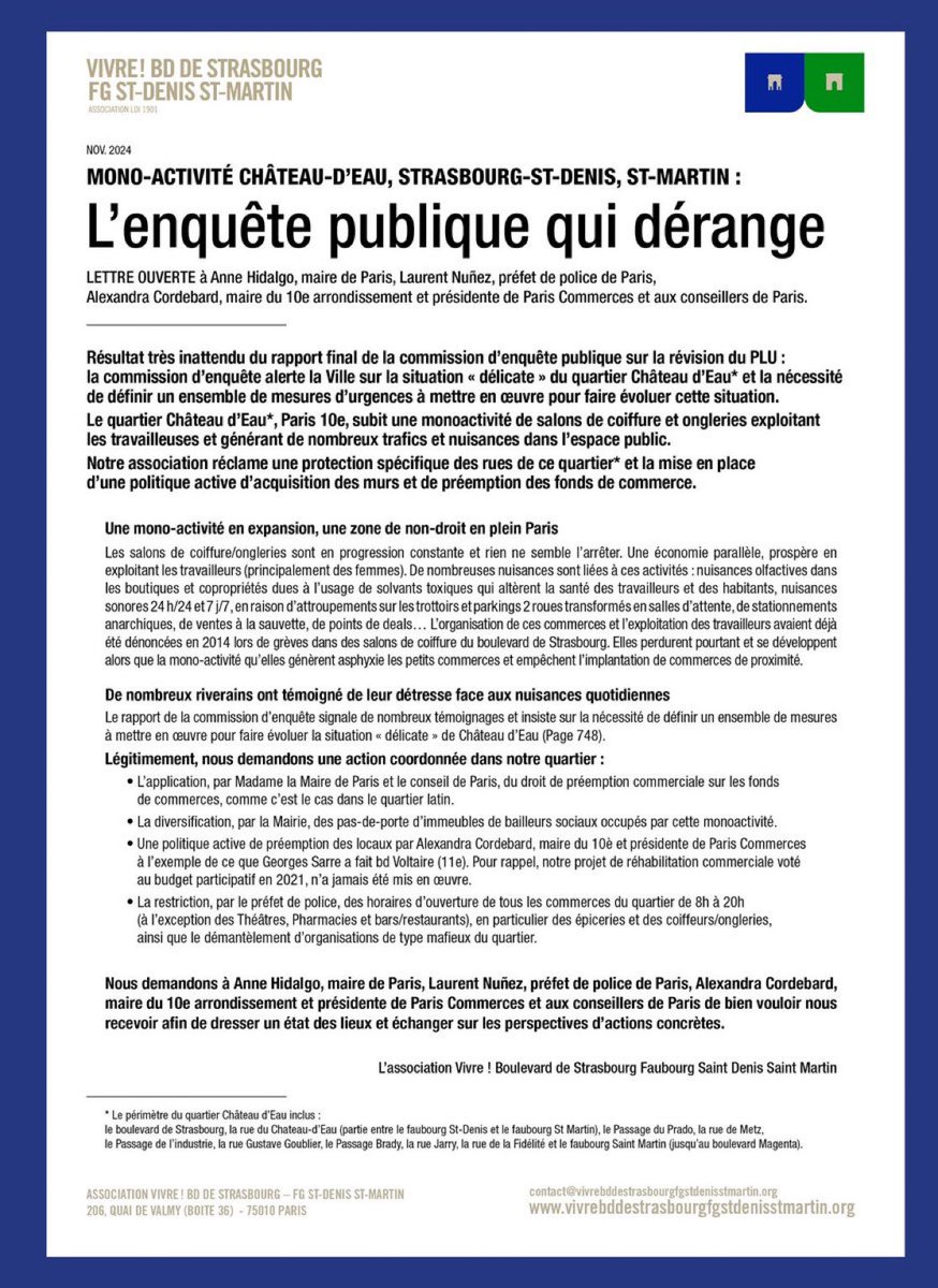 BdDeStrasbourg's tweet photo. Rappel, notre lettre ouverte à la mairie de @paris, à la @Mairie10Paris  et à la @prefpolice https://t.co/pDMXgS5n2k