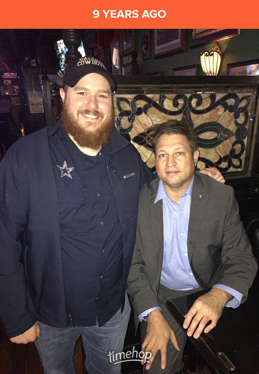 9 years ago today I ran into <a href="/TheSteinLine/">Marc Stein</a> in a random Milwaukee bar after the Bucks beat the undefeated Warriors