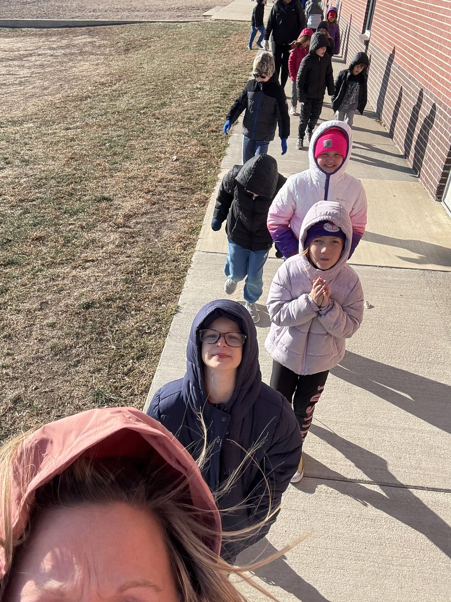 It was cold! But we needed some fresh air after being inside the last two days. Walk around the school! <a href="/ShellCreekVikes/">LCS Shell Creek Elementary</a> #lakeviewvikes