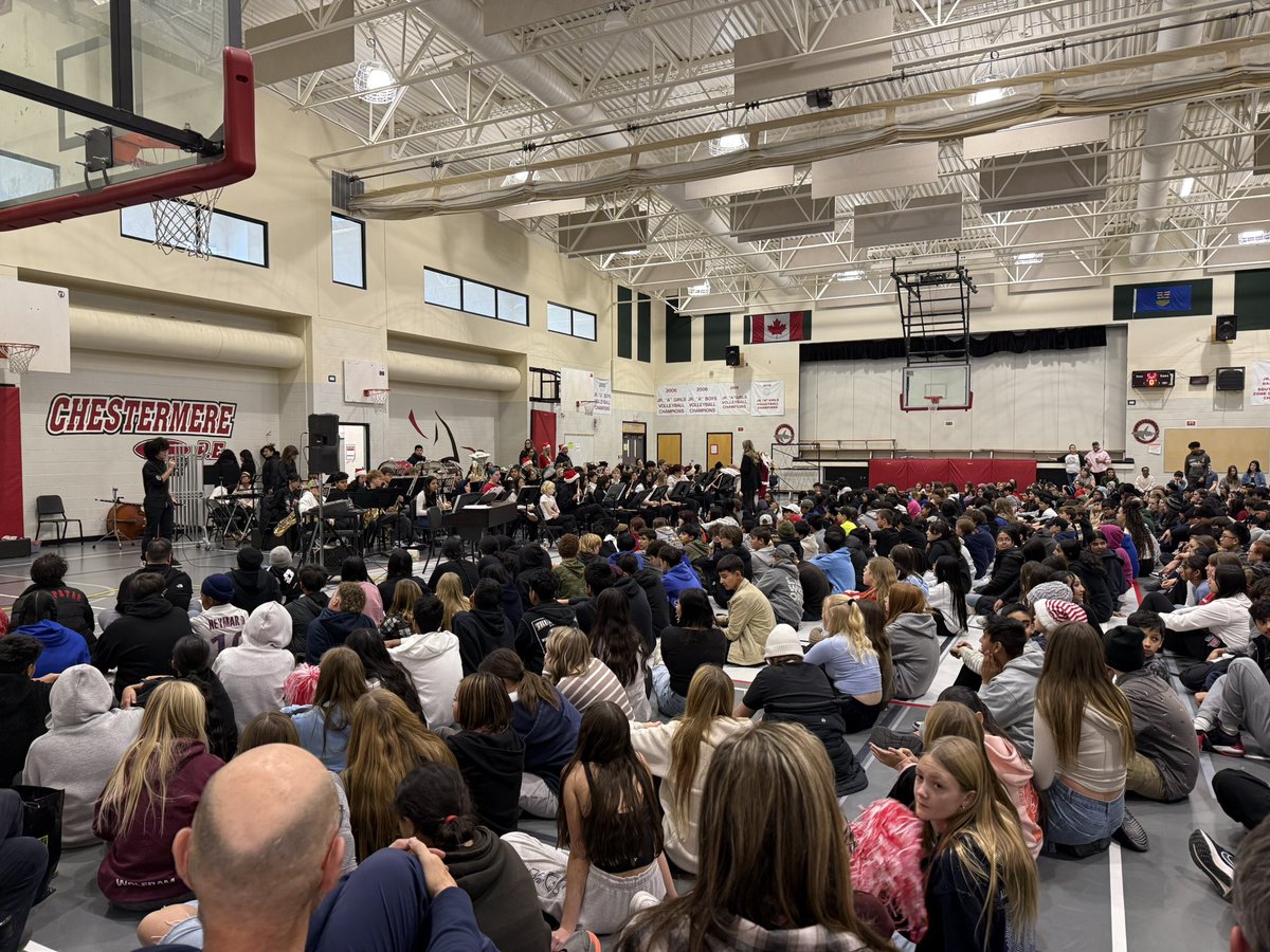 What a fun afternoon! Thanks Chestermere High School band for coming to perform for us and including our grade 7 band students in your performance! #rvsed