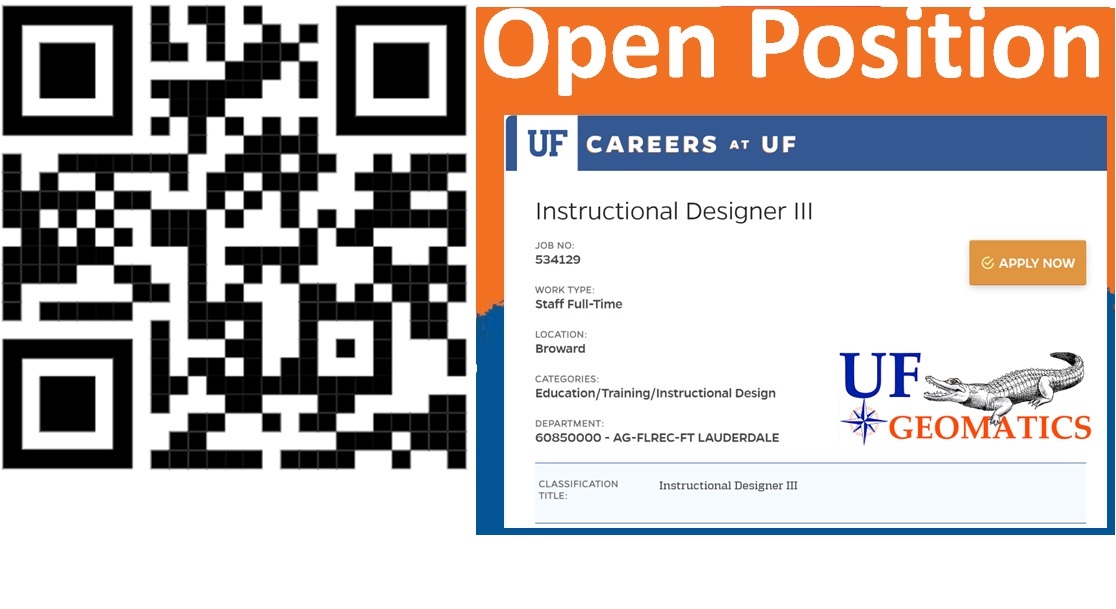 UF Geomatics at Fort Lauderdale (@ufgeomatics) on Twitter photo UF Geomatics is searching for a full-time instructional designer to support our program in teaching, reaching out to the professional community, and more. The position is based out of Fort Lauderdale. Apply by Dec. 30 at lnkd.in/es8FamXG <a href="/FSMS_FL/">FSMS</a> <a href="/SFFGS_UF/">UF School Forest, Fisheries, & Geomatics Sciences</a> <a href="/UFIFAS_FLREC/">UF/IFAS FLREC</a> UF Geomatics is searching for a full-time instructional designer to support our program in teaching, reaching out to the professional community, and more. The position is based out of Fort Lauderdale. Apply by Dec. 30 at lnkd.in/es8FamXG <a href="/FSMS_FL/">FSMS</a> <a href="/SFFGS_UF/">UF School Forest, Fisheries, & Geomatics Sciences</a> <a href="/UFIFAS_FLREC/">UF/IFAS FLREC</a>