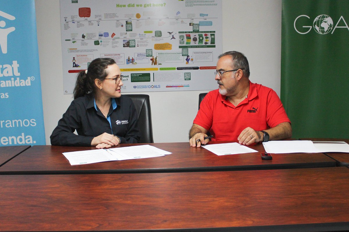 GOAL_Honduras's tweet photo. #GranNoticia
🌍🤝 Hemos firmado junto a Hábitat para la Humanidad Honduras unen fuerzas por la sostenibilidad
 Formalizamos una alianza estratégica para construir resiliencia en comunidades vulnerables y trabajar hacia los #ODS:
✅ Igualdad de género
✅ Agua y saneamiento
✅ Acción por el clima
✅ Ciudades sostenibles
Bajo la Nueva Agenda Urbana, impulsamos un futuro más justo y sostenible para todas las generaciones. 💙

#GOALContigo